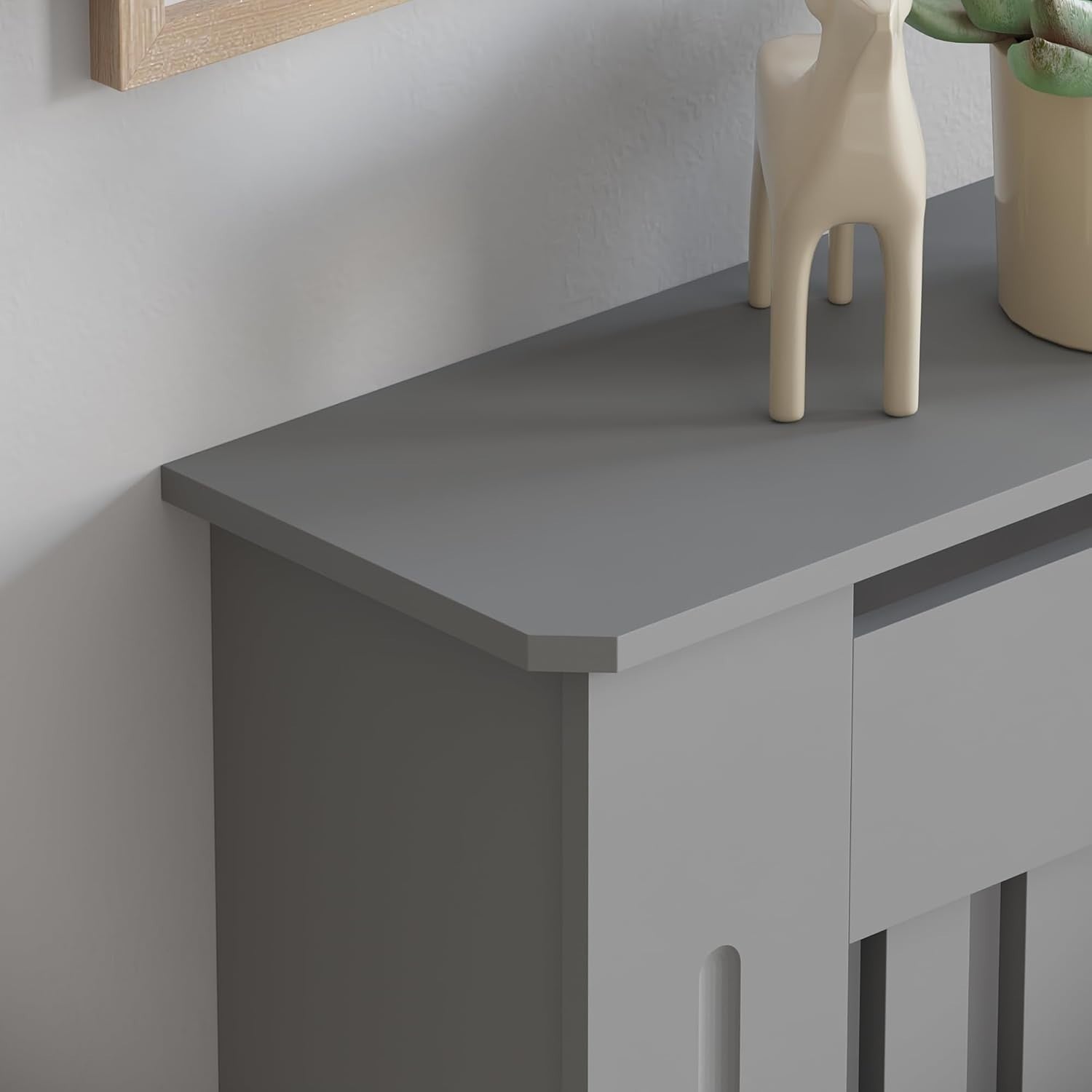 Small Olive Grey Radiator Cover Cabinet Modern MDF Heater Cover