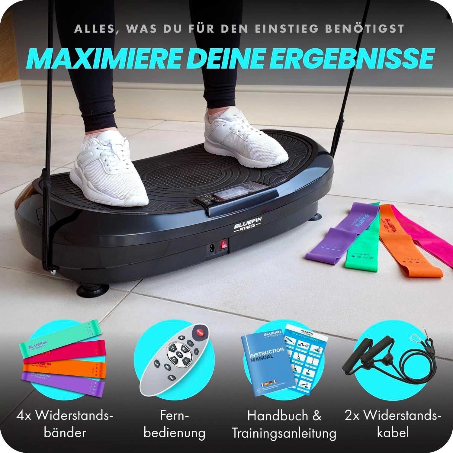 Black 3D Vibration Plate Exercise Machine Dual Motor 180 Levels