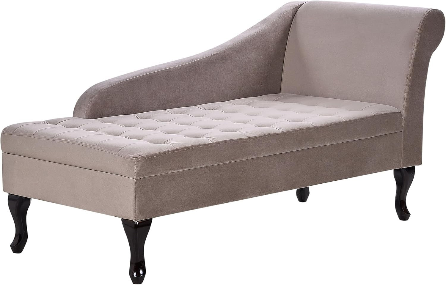 Velvet Chaise Lounge with Storage & Bolster Pillow, Elegant Indoor Sofa Seat