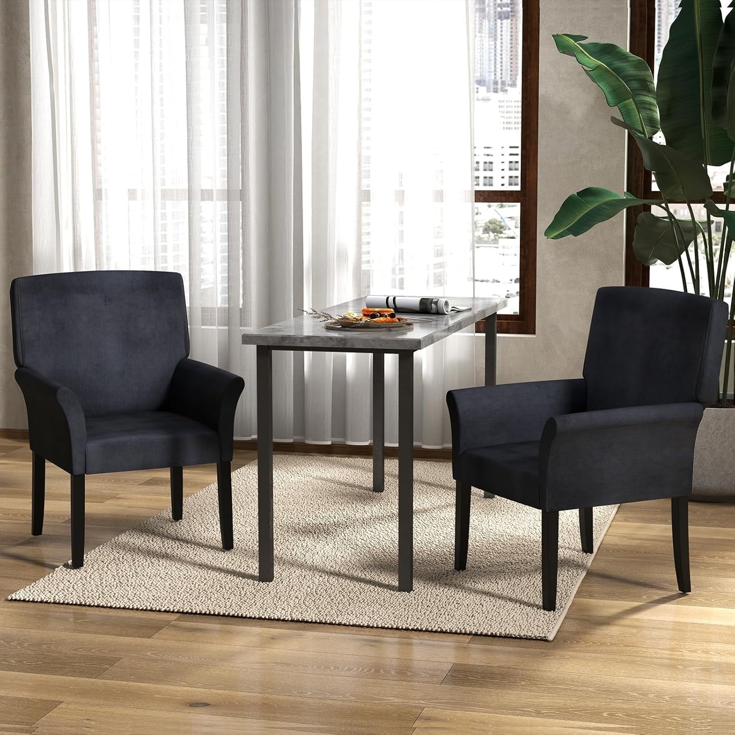 Velvet Accent Armchair Lounge Chair High Back Comfy Seat for Living Room