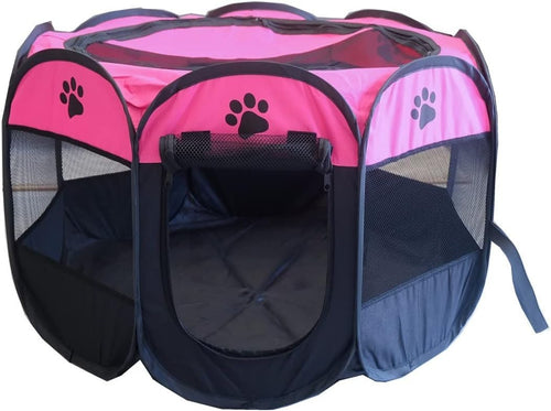 Portable Foldable Pet Playpen 72cm Dog Cat Crate Tent 600D Oxford Fabric Rose