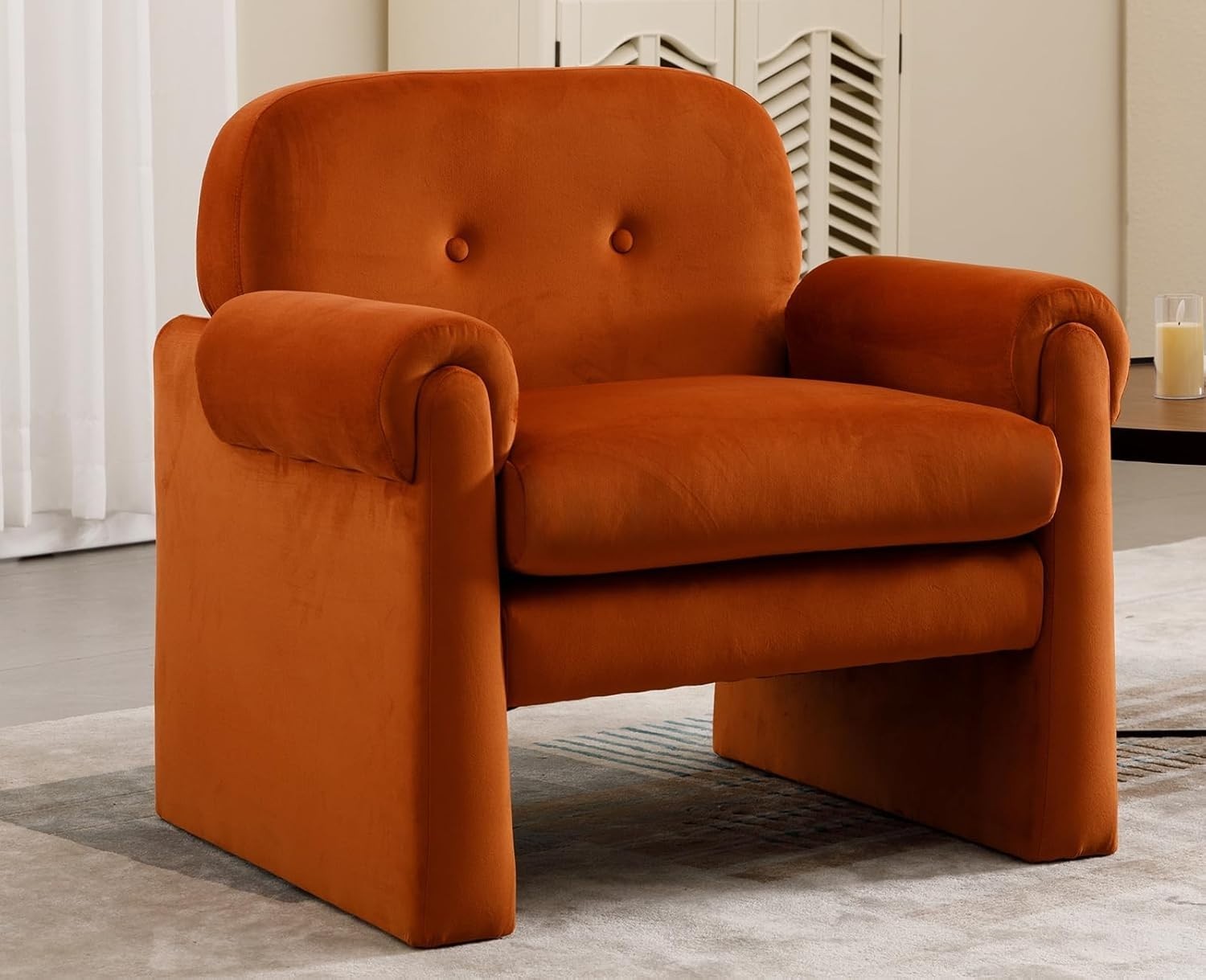 Chenille Armchair Tub Sofa Chair Comfy Lounge Seat for Living Room Home