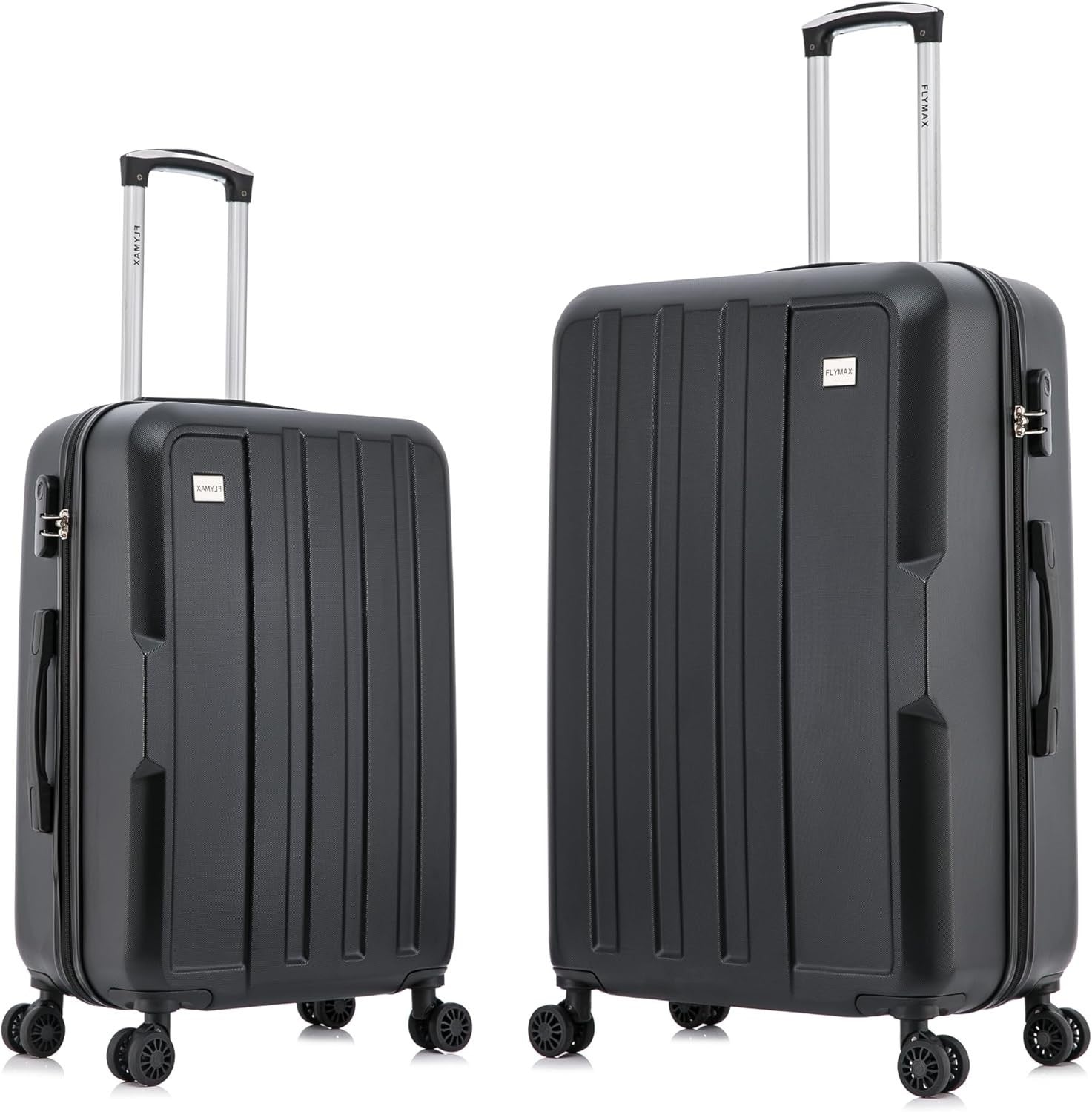 2pc Luggage Set Cabin + Medium Suitcase Hard Shell 4 Wheel Lightweight