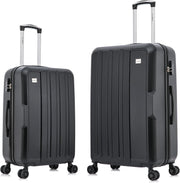 2pc Luggage Set Cabin + Medium Suitcase Hard Shell 4 Wheel Lightweight