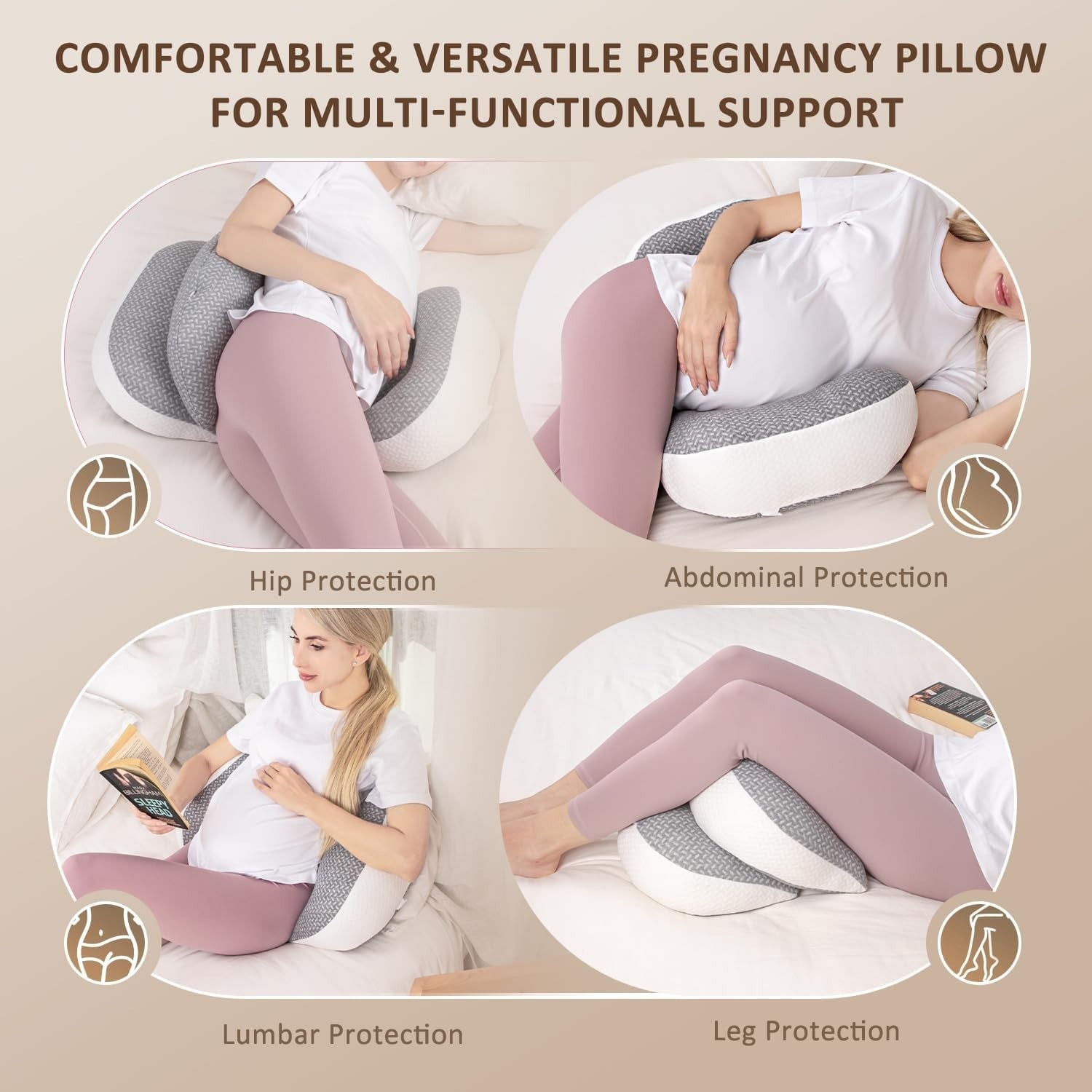 Portable Pregnancy Pillow Belly Support Maternity Sleep Cushion Breathable