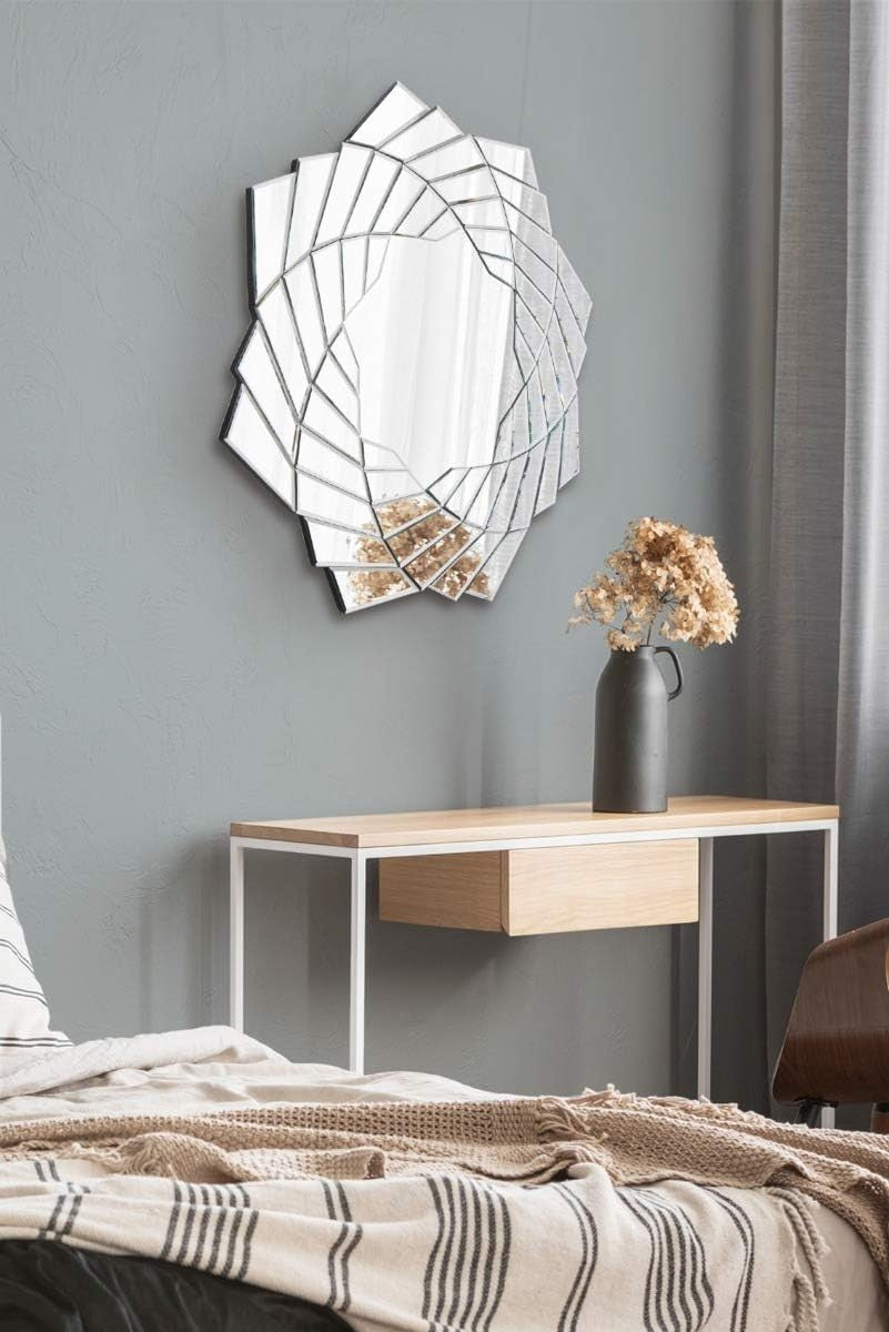 Modern Venetian Star Wall Mirror 90x90cm Glass Decor for Living Room