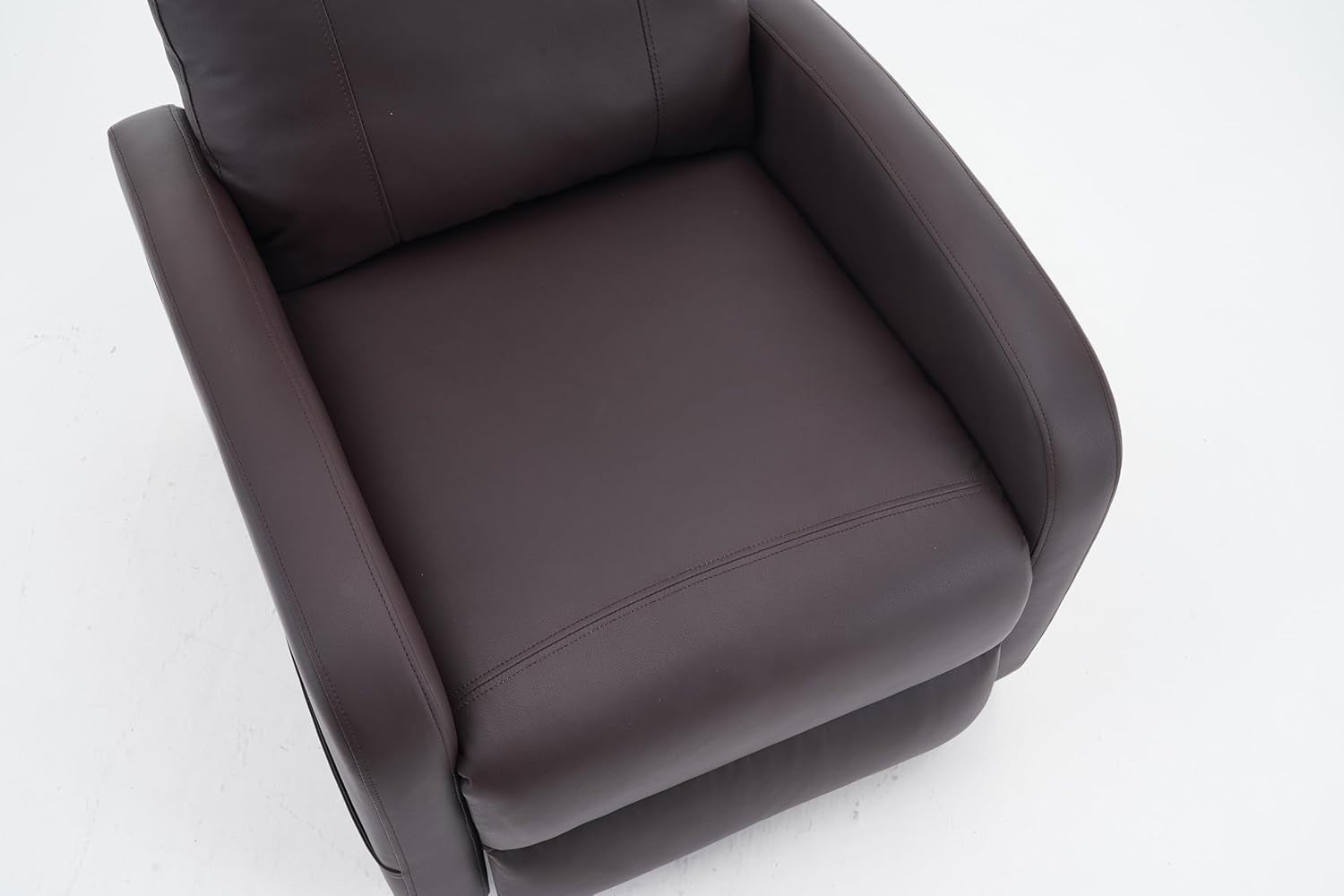 Recliner Armchair Brown PU Leather Lounge Chair Adjustable Back & Footrest