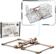Wooden Marble Run Connection Kit with LED Light & Easy Assembly