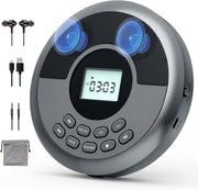 Portable CD Player Bluetooth Rechargeable Anti-Skip Speakers AUX Car