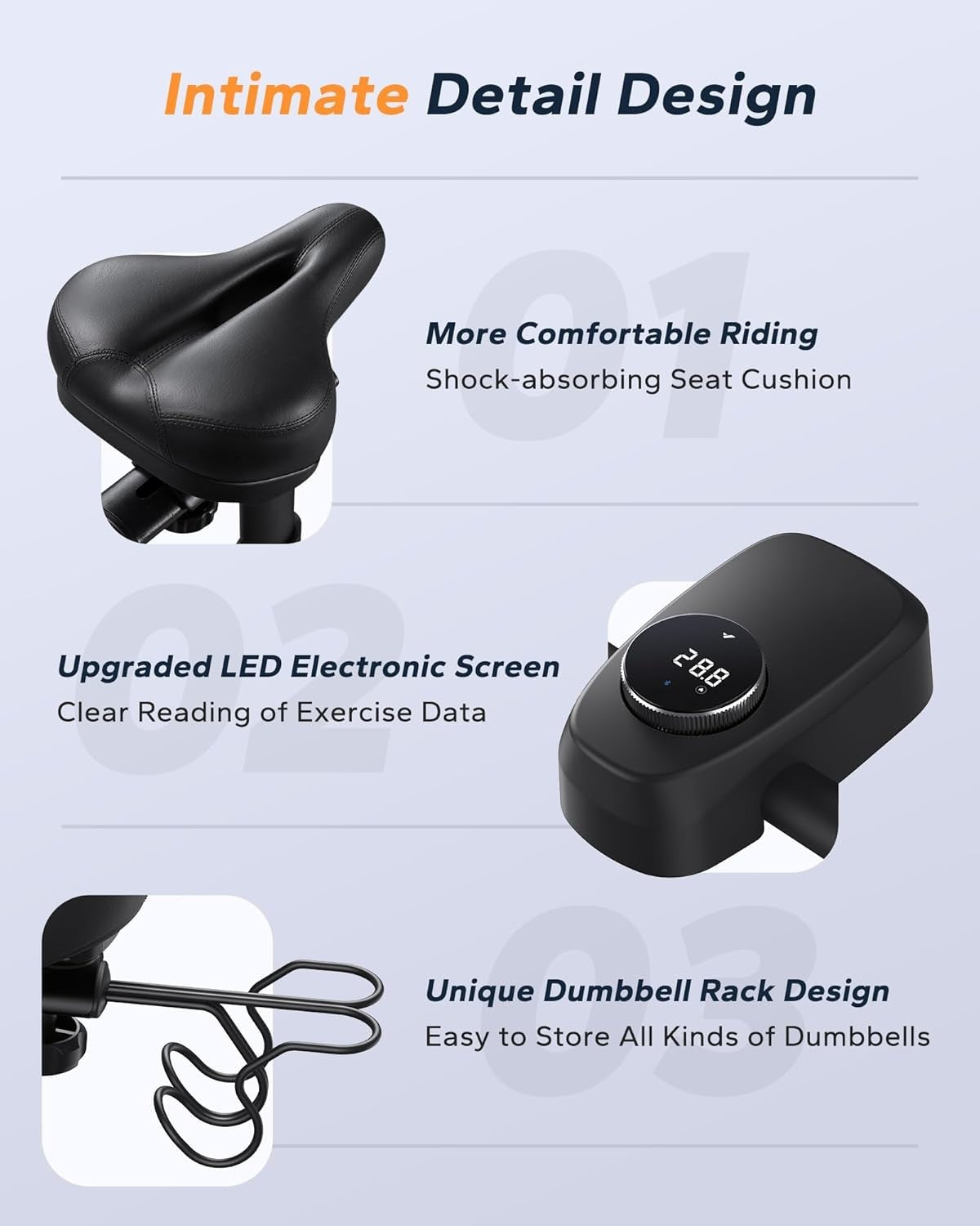 Quiet Magnetic Exercise Bike w/ LED Display, App Training, Cast Iron Flywheel