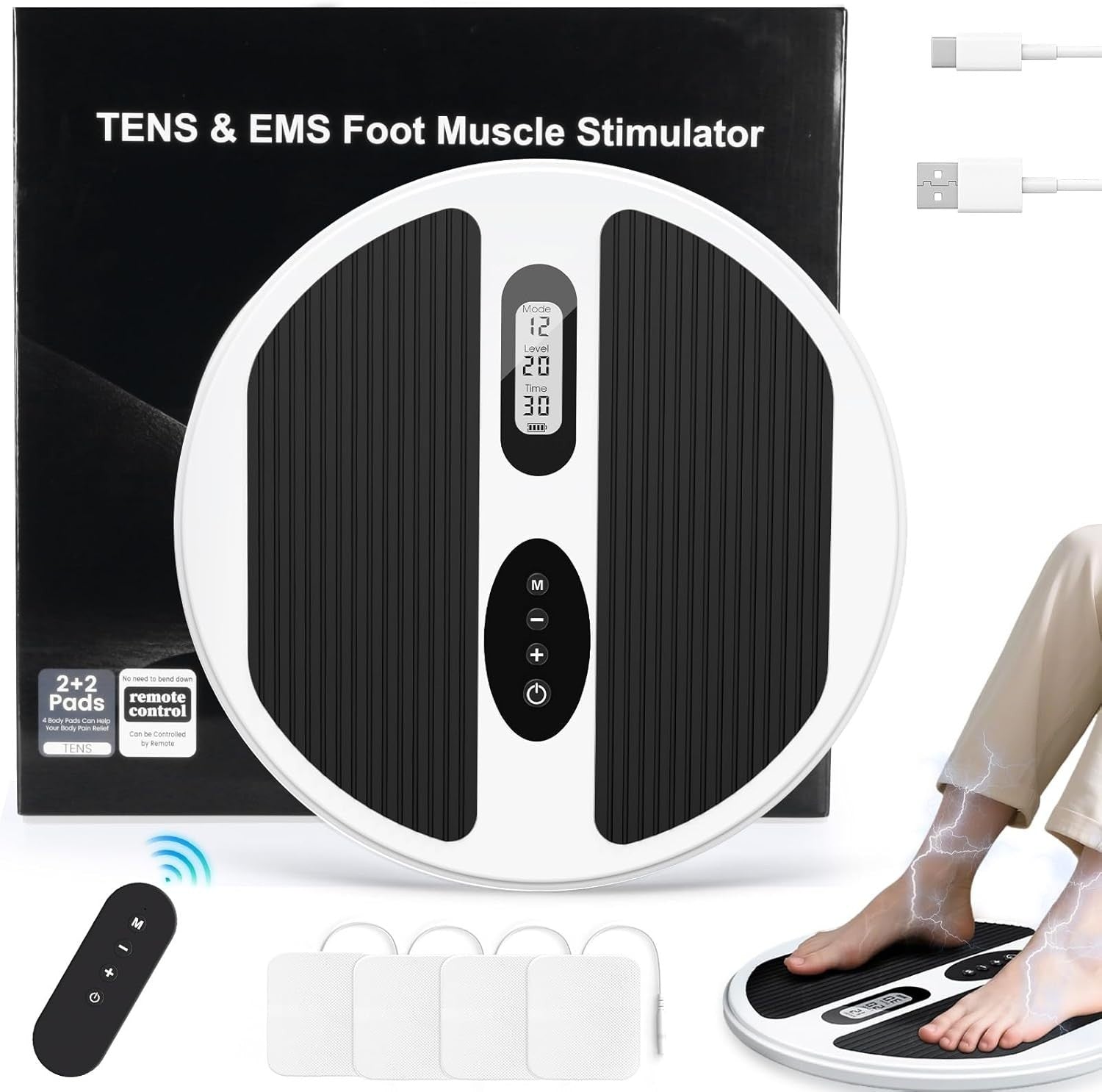 EMS TENS Foot Circulation Stimulator Pain Relief & Neuropathy Therapy