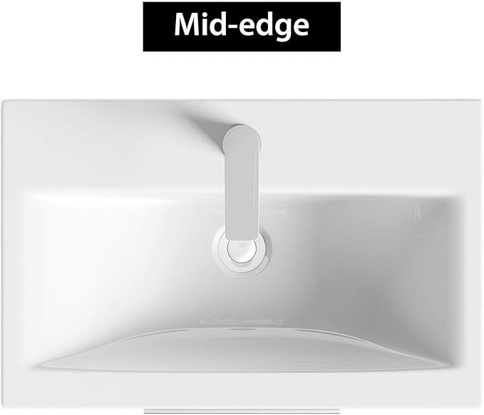 500mm Wall Hung White Gloss Vanity Unit – 2 Drawer Sink Cabinet with Basin