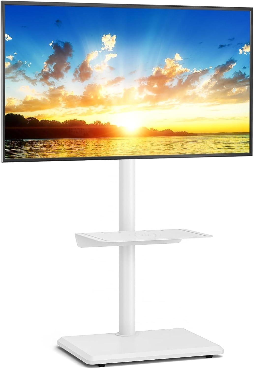Tall Swivel TV Floor Stand for 32-55" with Mount, Shelf & Cable Tidy