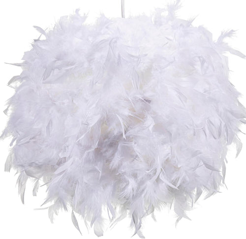 40cm White Feather Lampshade Ceiling Pendant Soft Luxury Light Shade