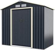 Metal Garden Storage Shed 7x4ft Waterproof Outdoor Tool Shed with Sliding Doors