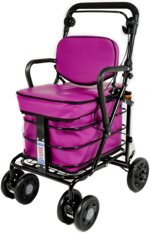 Shopping Trolley With Seat & Armrests | Walking Aid | Brake Lock | Lightweight