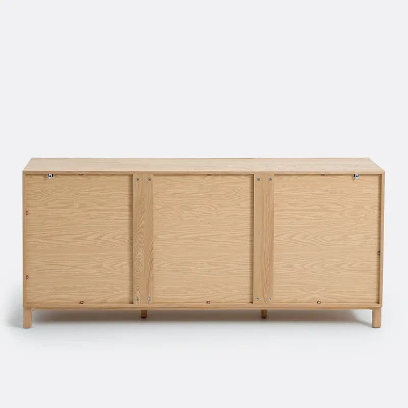 Modern Ash Sideboard with Linen Doors & Drawers – 180cm Storage Unit