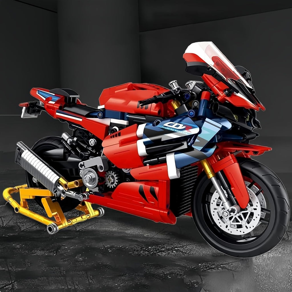 1017-Piece Motorcycle Building Kit with Realistic Details & Durable ABS