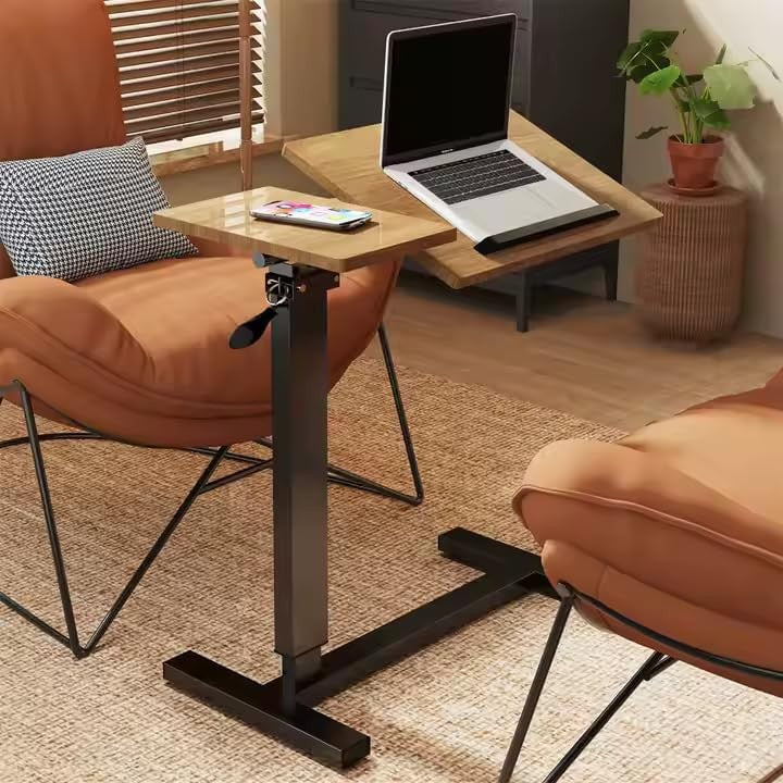 Adjustable Overbed Laptop Desk C Shaped Sofa Table Height Adjustable Black