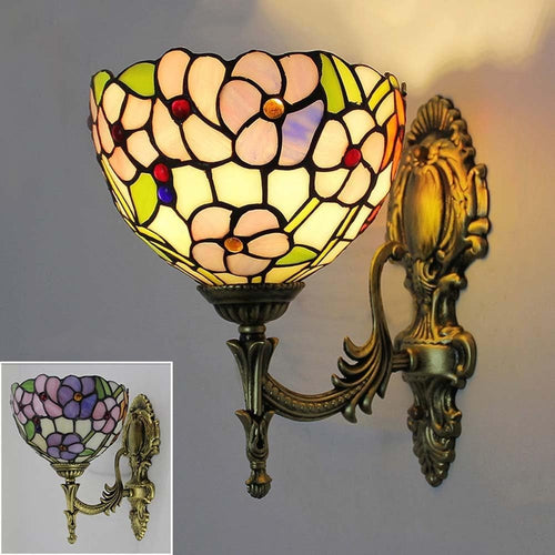 Vintage Stained Glass Wall Lamp Art Deco Sconce Light for Hallway 28cm