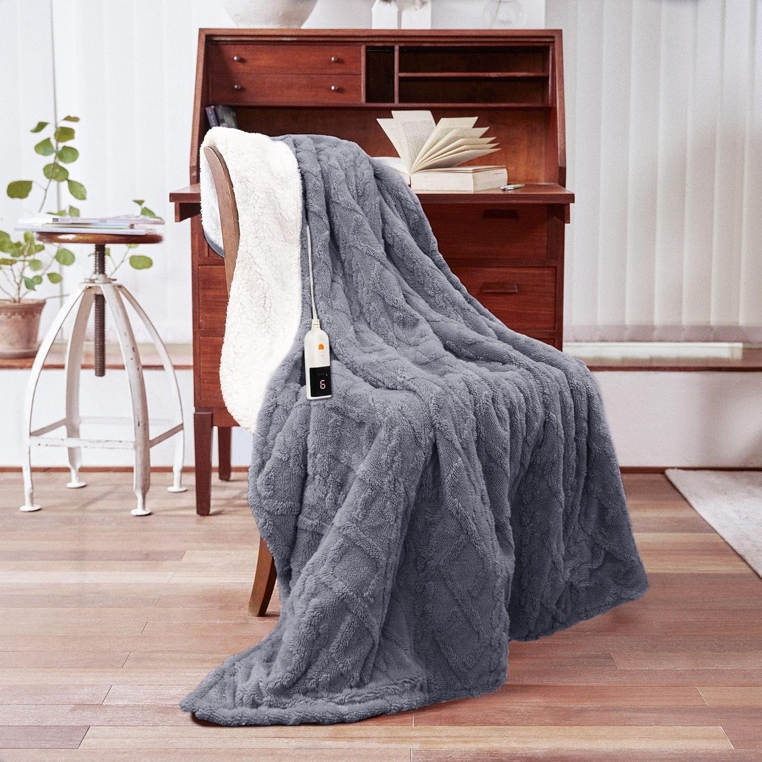 Electric Heated Throw Blanket Soft Large 9 Heat Levels Washable 130x160cm