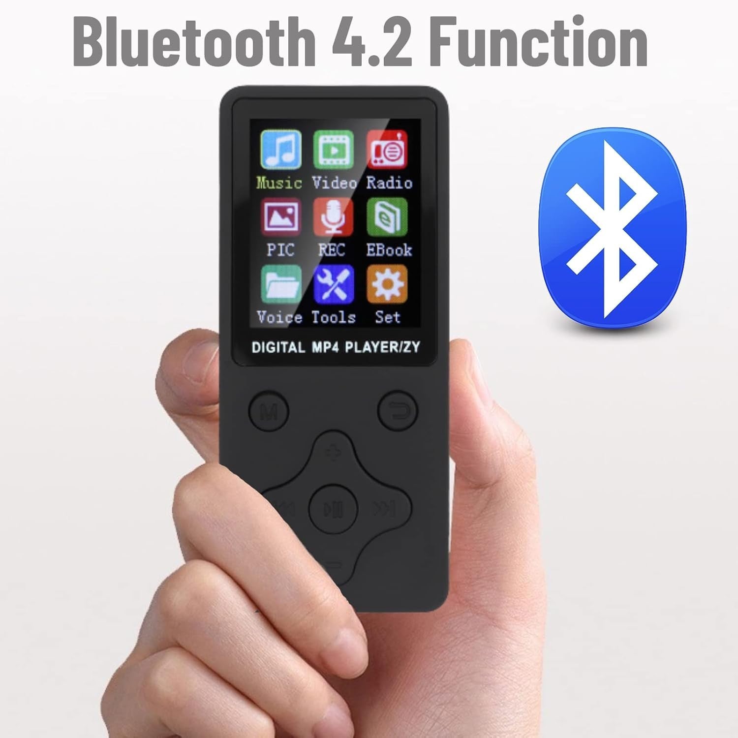 Bluetooth MP3 MP4 Player 1.8" Screen FM Radio Voice Recorder Black