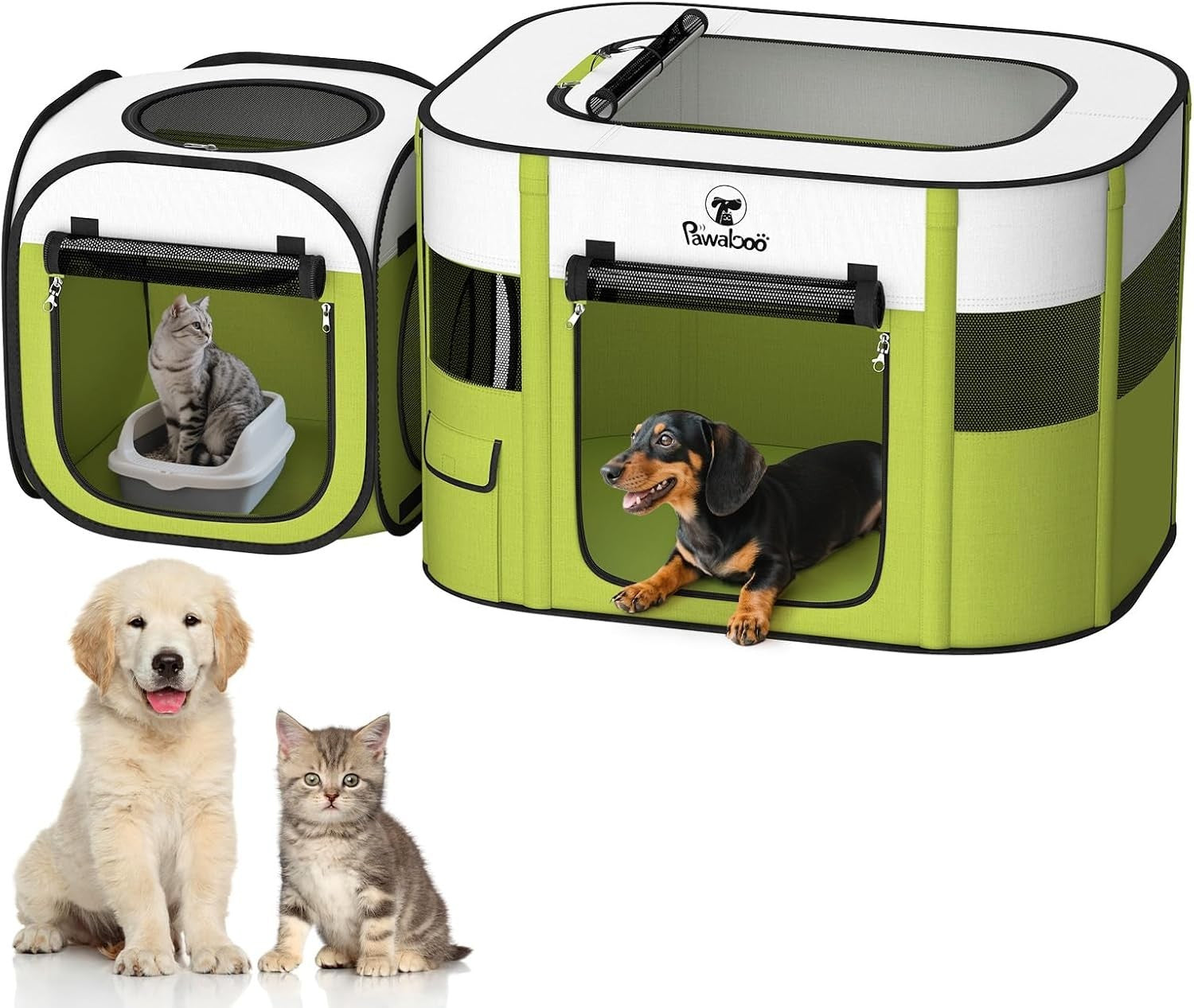 2-in-1 Foldable Pet Playpen Portable Puppy & Cat Tent 140x60x70cm