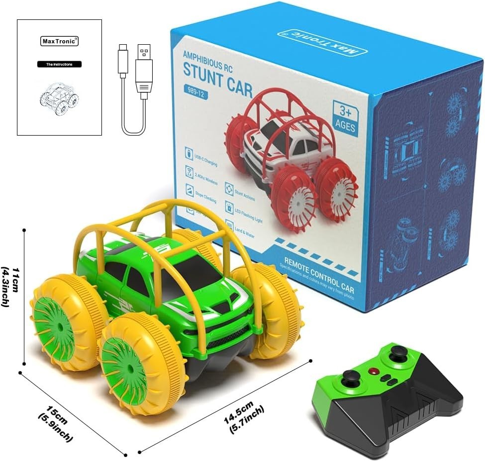 4WD RC Stunt Car, 360° Flip Waterproof Remote Control Monster Truck Toy