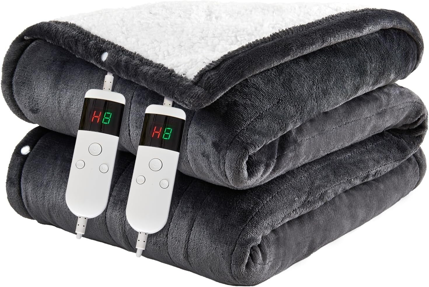 Double Electric Heated Blanket Dual Control 10 Heat Settings Auto 180x200cm