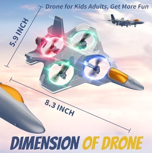 RC Plane for Kids Adults, Easy Fly 2 Take-Off Modes, LED Lights, 360 Flip Toy