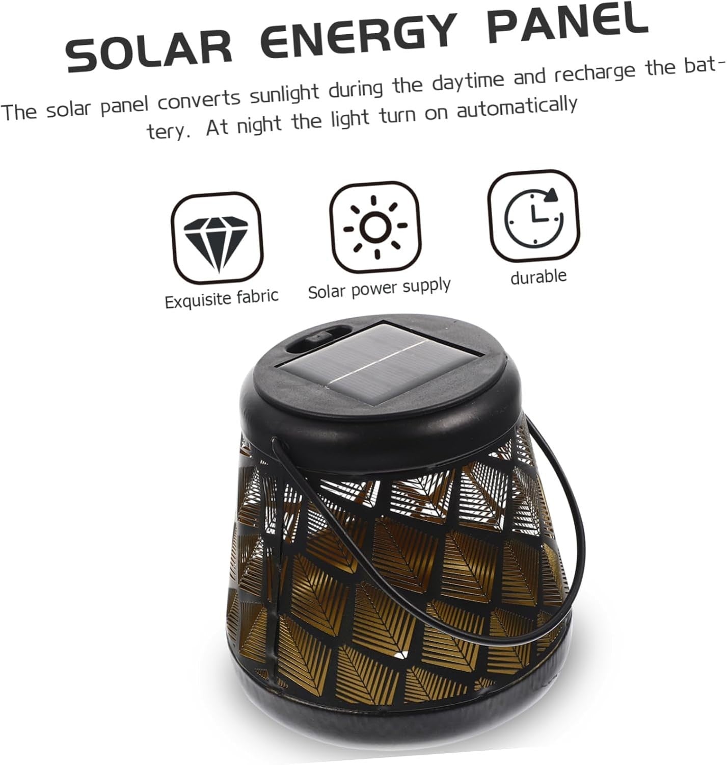 Solar Lantern for Garden, Creative Hollow Design Outdoor LED Light IP55