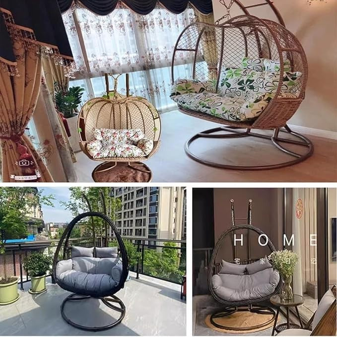 Waterproof 2 Seater Egg Chair Cushion Thick Cotton Swing Pad Outdoor Garden