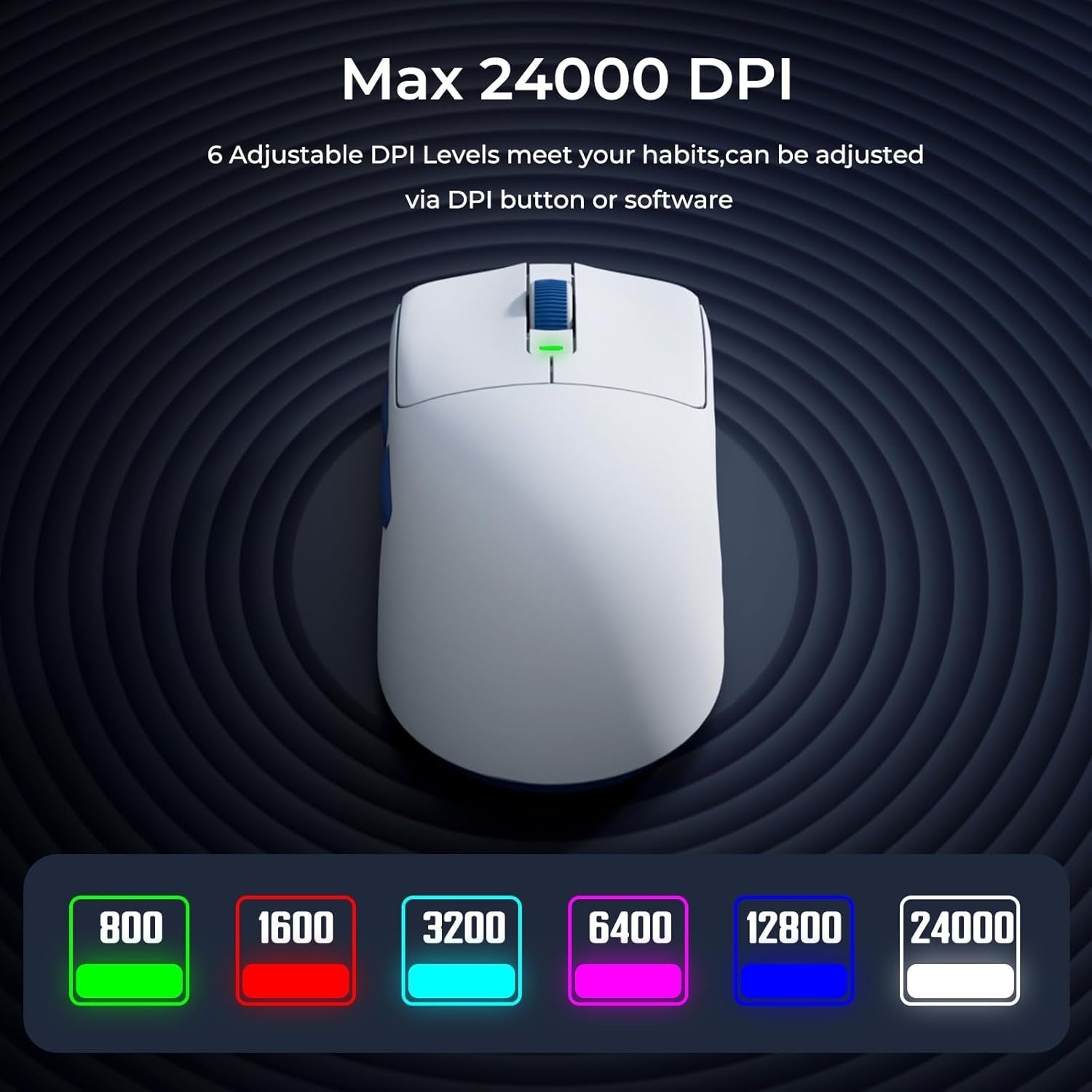 Ultra Lightweight Wireless Gaming Mouse 24000 DPI 43g Tri-Mode