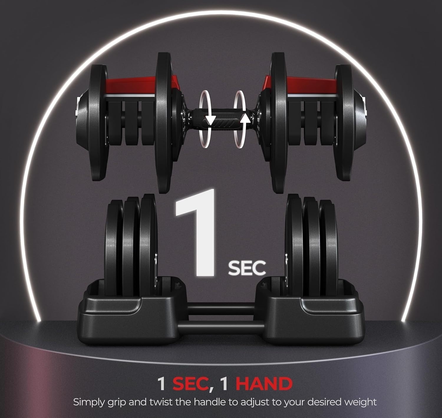 Adjustable Dumbbell Barbell 2 in 1 40KG Quick Adjust Home Gym
