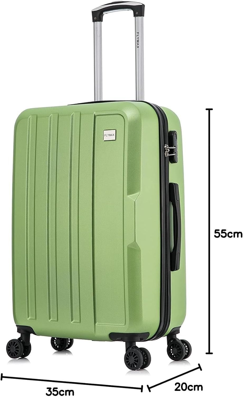Cabin Luggage 55x35x20 Lightweight Hard Shell Suitcase 4 Wheel Carry On