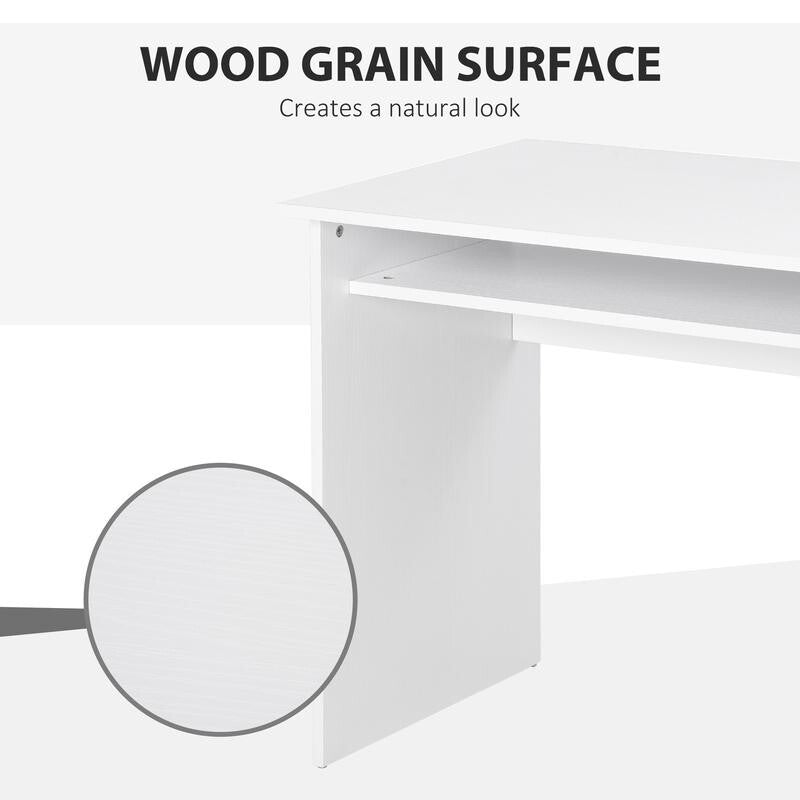 White Writing Desk PC Laptop Table 90cm Study Office Workstation Drawer