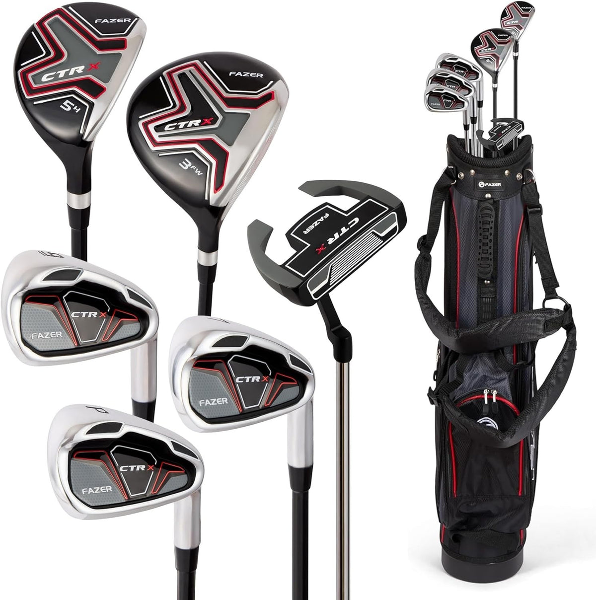 Mens Right Hand Golf Club Set Starter Driver Irons Putter Bag