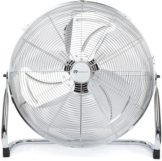 20” Chrome Floor Fan 3-Speed Adjustable Tilt Metal Gym Home Office Cooling