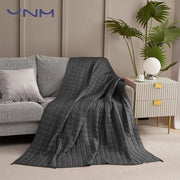 Dark Grey Cotton Weighted Blanket 6.8kg 122x183cm Glass Beads