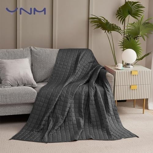 Dark Grey Cotton Weighted Blanket 6.8kg 122x183cm Glass Beads