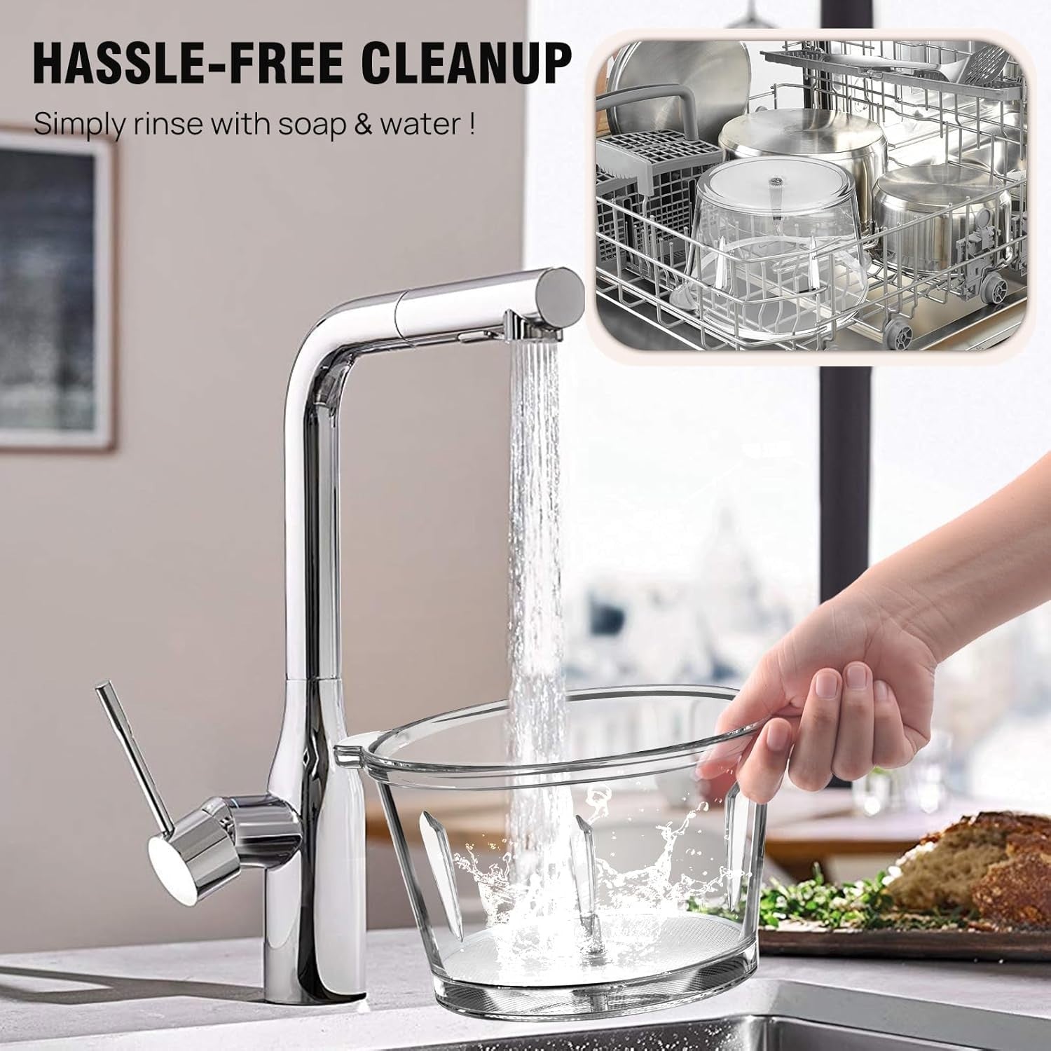 2L Electric Food Chopper Meat Grinder Glass Bowl 300W 2 Speed