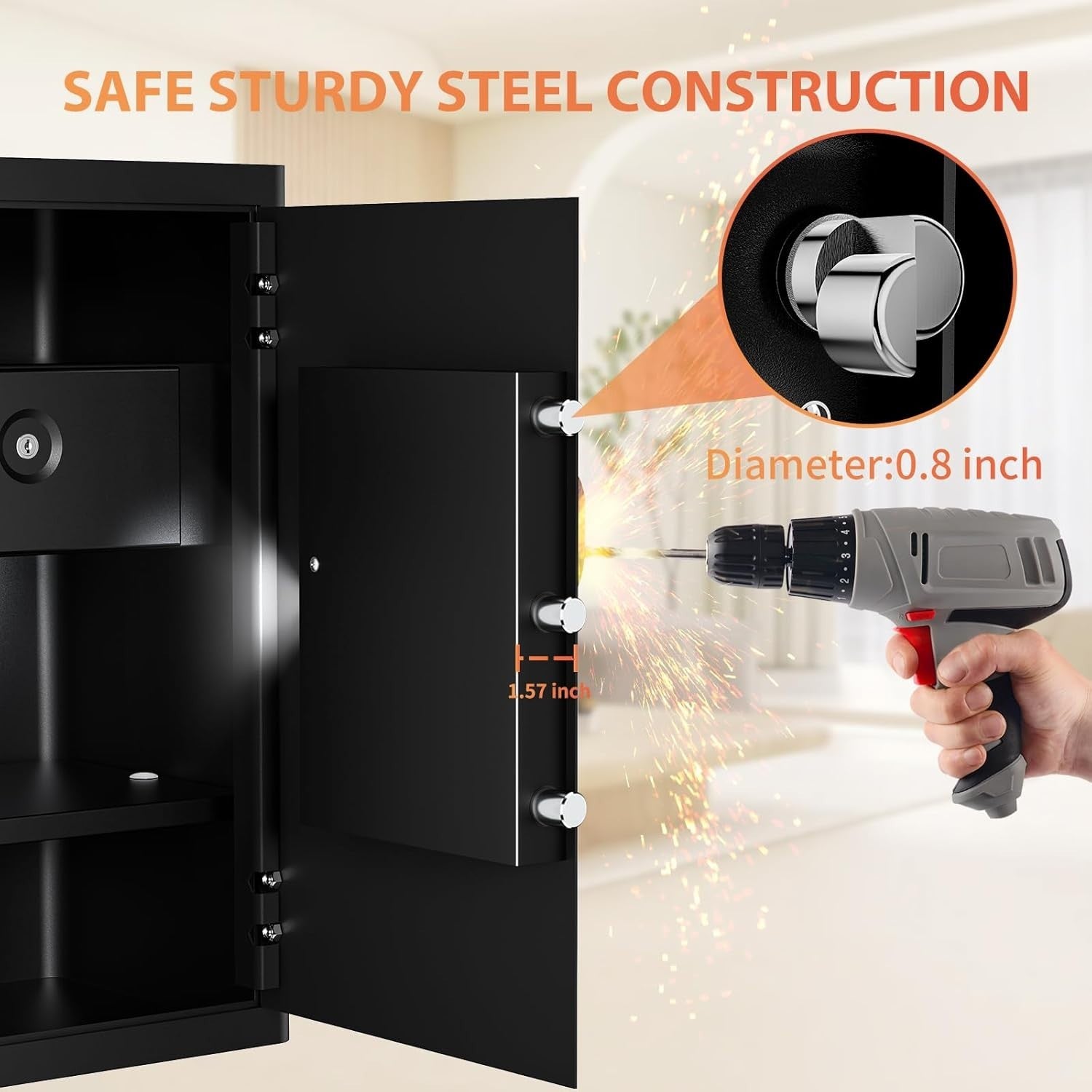 Fireproof Safe Box 88L Digital Keypad Security Cabinet Cash Document