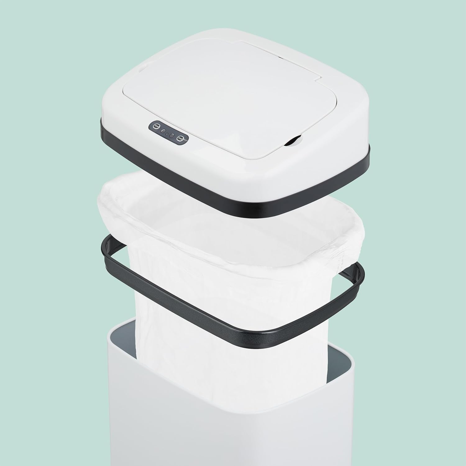 40L Touchless Kitchen Bin Sensor Automatic Electric Lid White