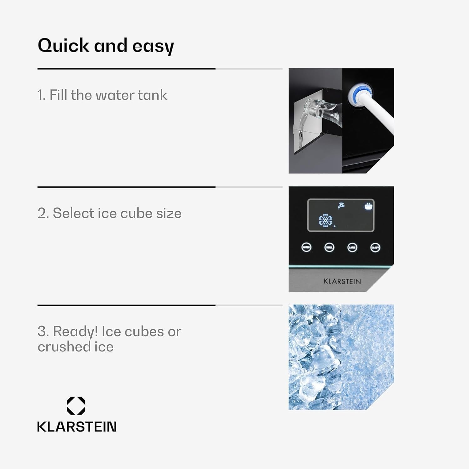 Countertop Ice Maker Cube & Crushed Ice 15kg/Day Touch Control