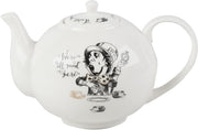 Fine China Teapot 1.1L Wonderland Tea Pot Gift Box 6 Cup White