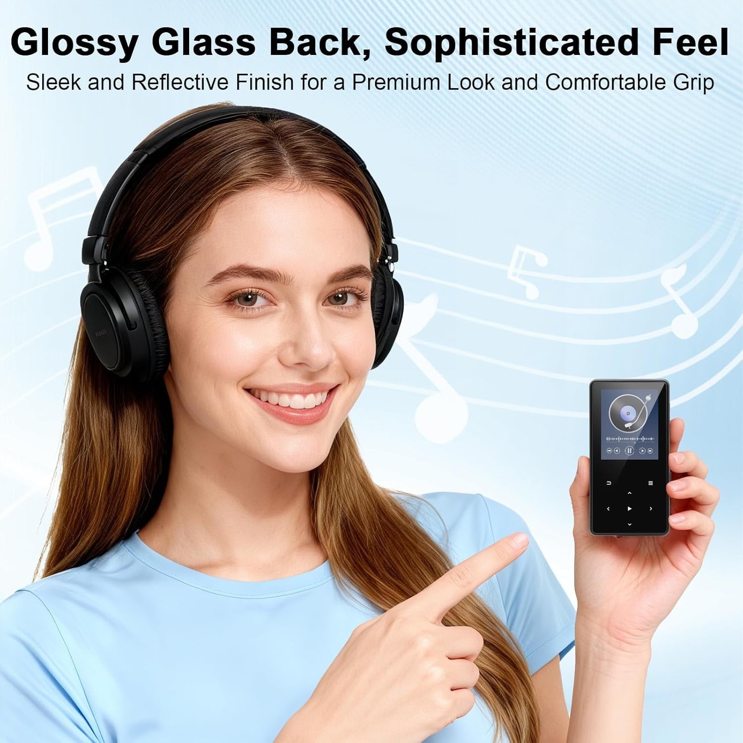 64GB MP3 Player Bluetooth 5.3 HiFi FM Radio 128GB Black