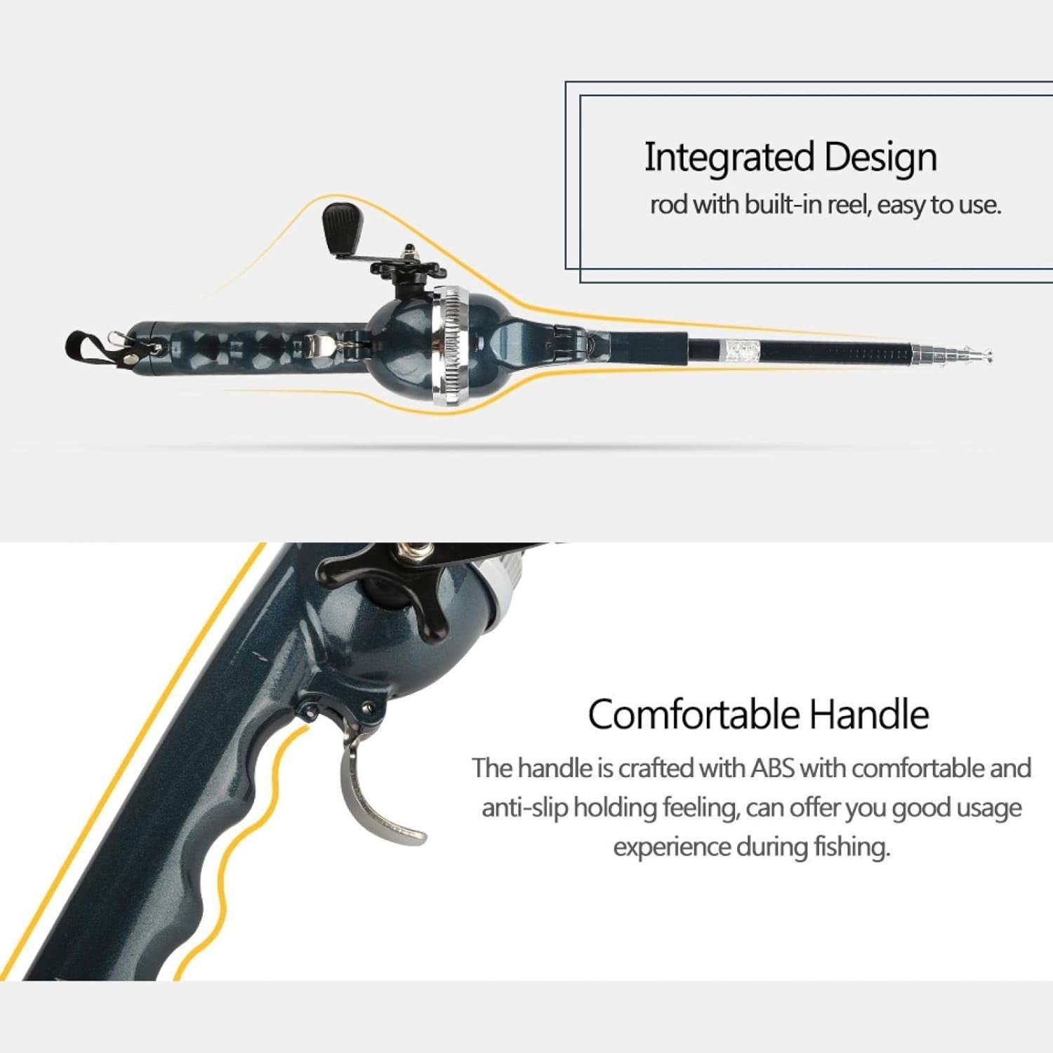 Portable Folding Fishing Rod with Built-in Reel – Lightweight Travel Kit