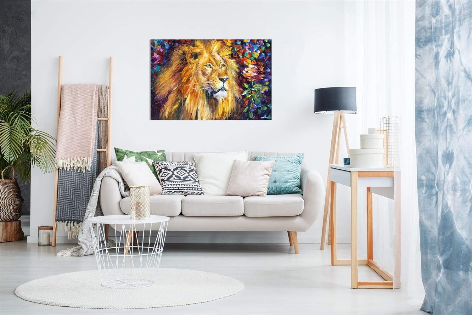 Abstract Lion Canvas Wall Art Animal Picture Print Home Decor 12x8
