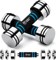Steel Adjustable Dumbbell Compact Chrome Foam Grip Home Gym Weights