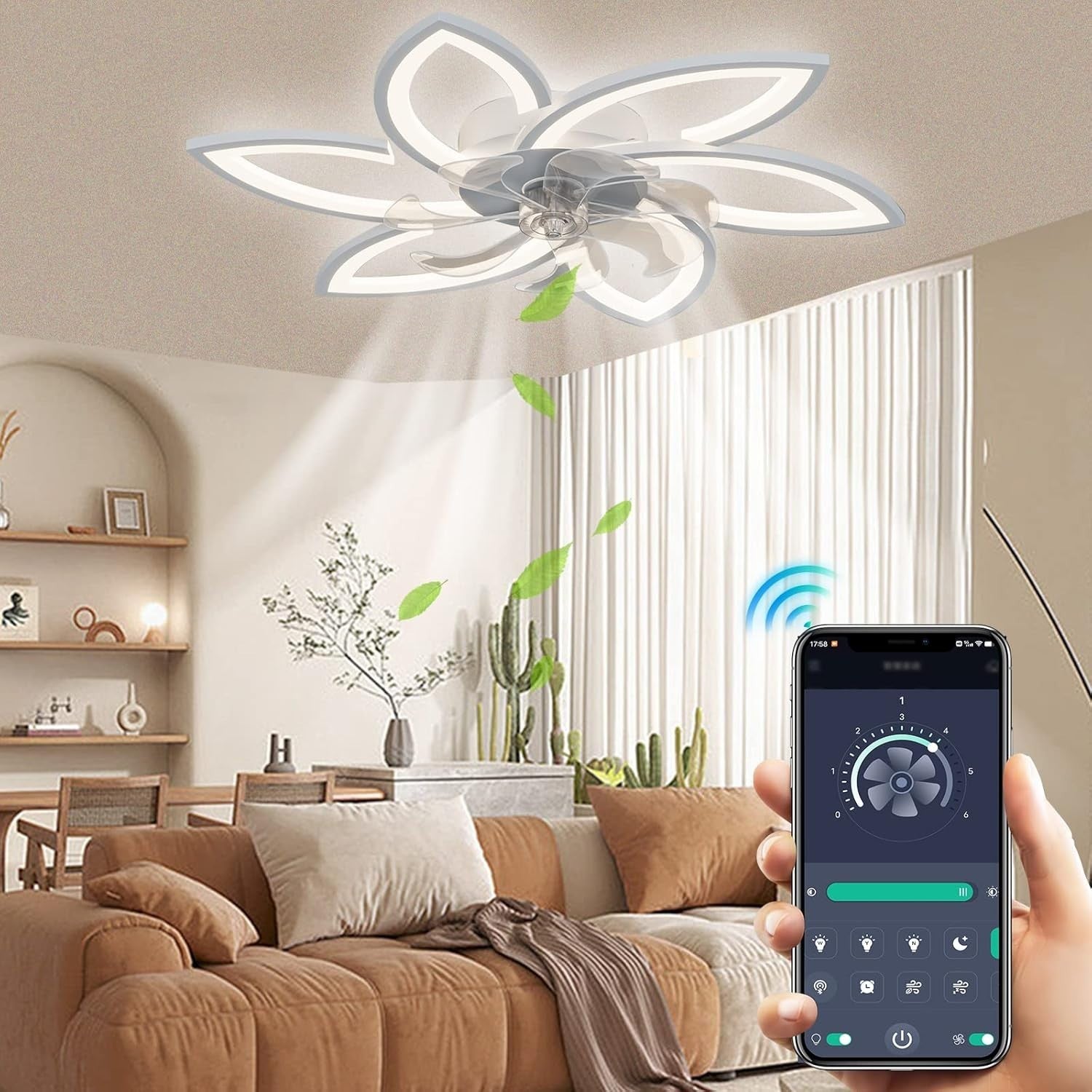 Wildcat 79CM Ceiling Fan with LED Light, Remote, Timer, 6-Speed, Dimmable